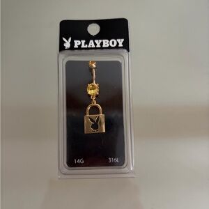 PLAYBOY Gold Lock belly button ring UNOPENED & UNUSED